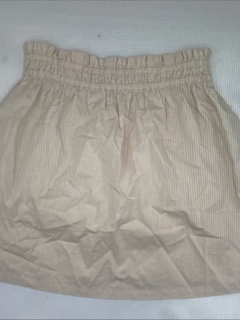 Free People Neutral-Tone Ruffled Waist Mini Skirt